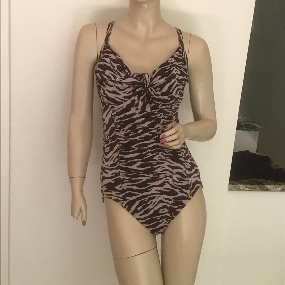 Seafolly Australia Tiger Animal Print Underwire One Piece Swimsuit 16 US 12